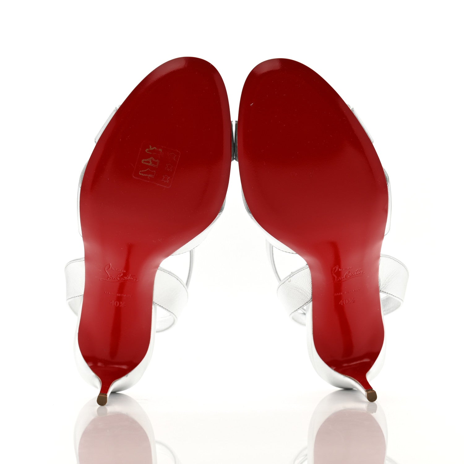 Christian Louboutin Kid Laminato Mariza 85 Sandals 40.5 Silver 6 of 9