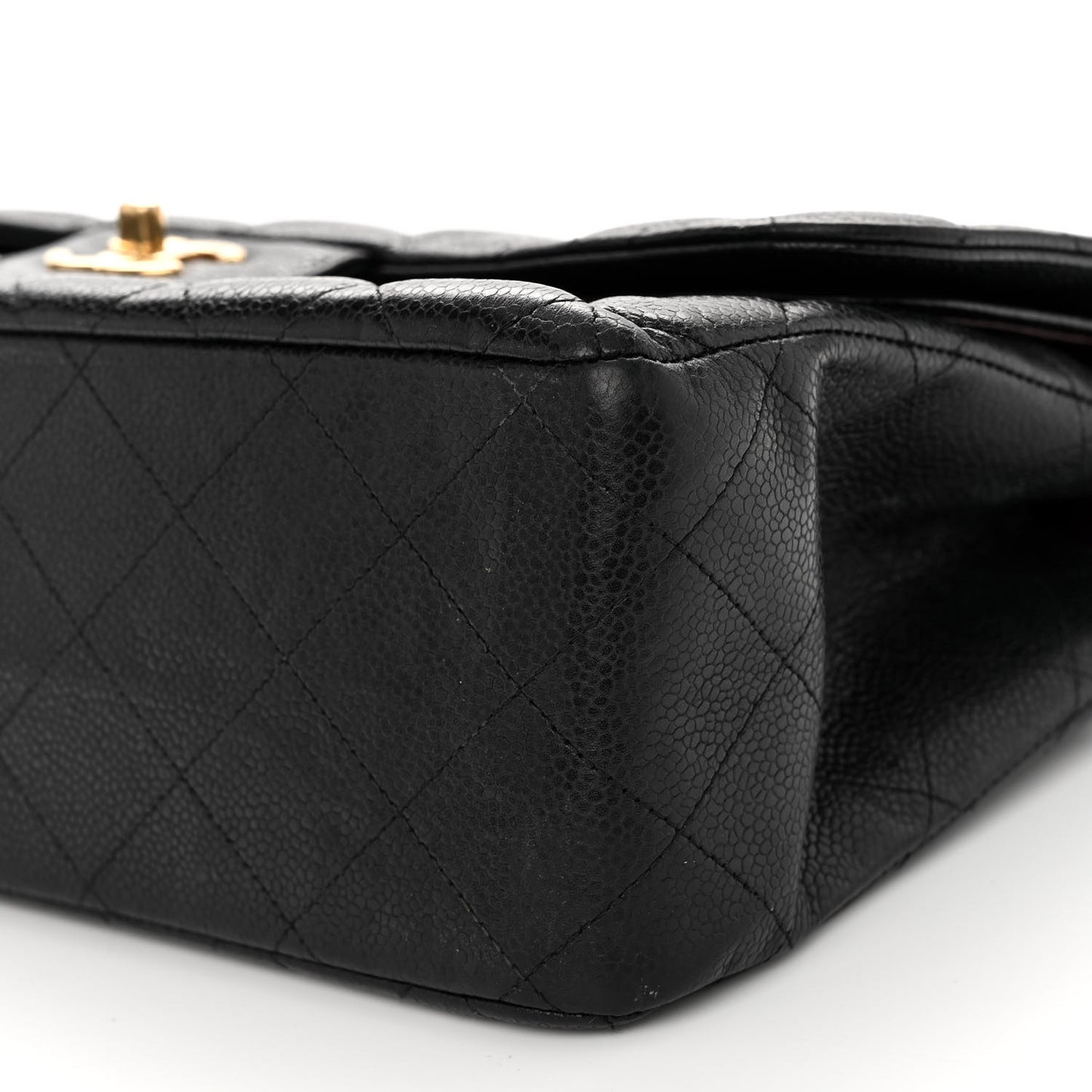 Caviar Quilted Jumbo Double Flap Black