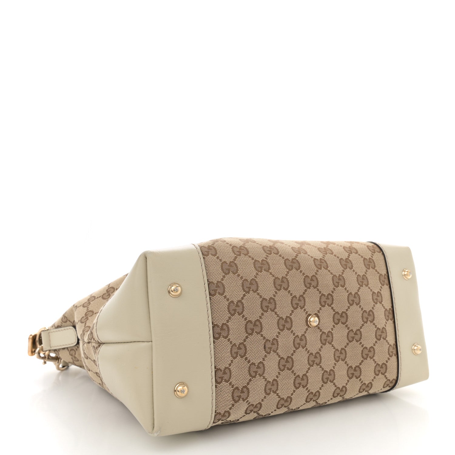 Gucci Monogram Heart Bit Charm Top Handle Tote Off White 4 of 14