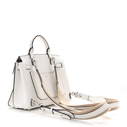 MCM Grained Calfskin Medium Milla Convertible Backpack White Flake 3 of 15