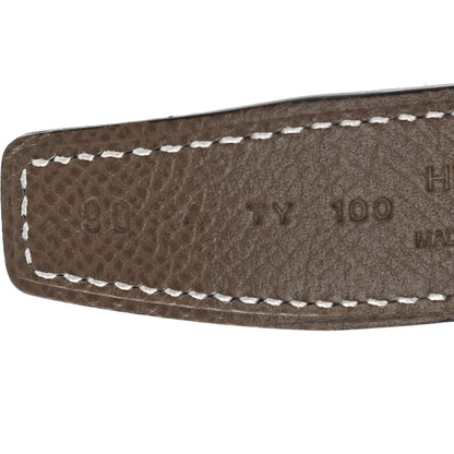 Hermes Swift Epsom 24mm Mini Constance H Belt 90 Black Etoupe 4 of 7