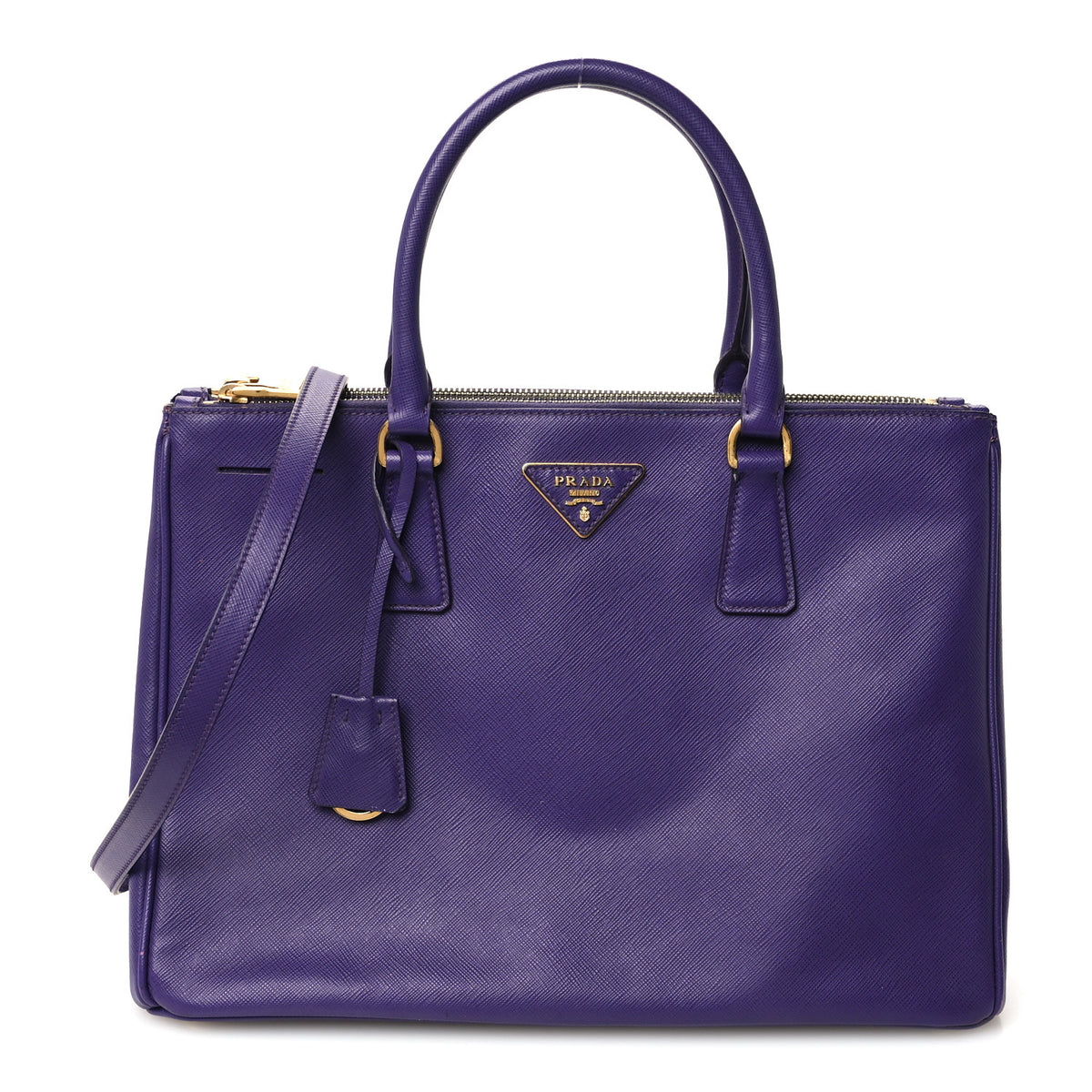 Saffiano Medium Galleria Double Zip Tote Viola