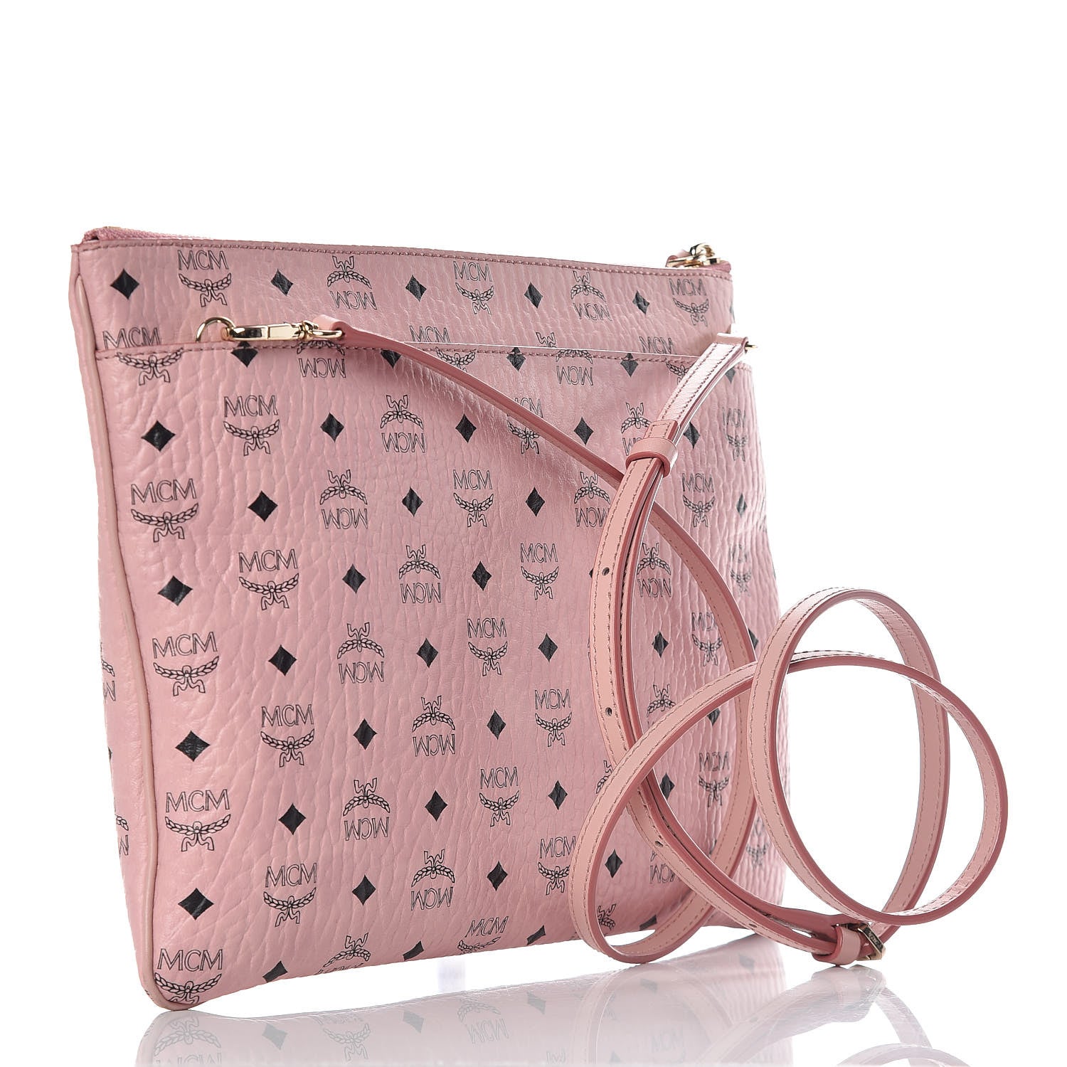 MCM Visetos Medium Crossbody Pouch Soft Pink 3 of 9