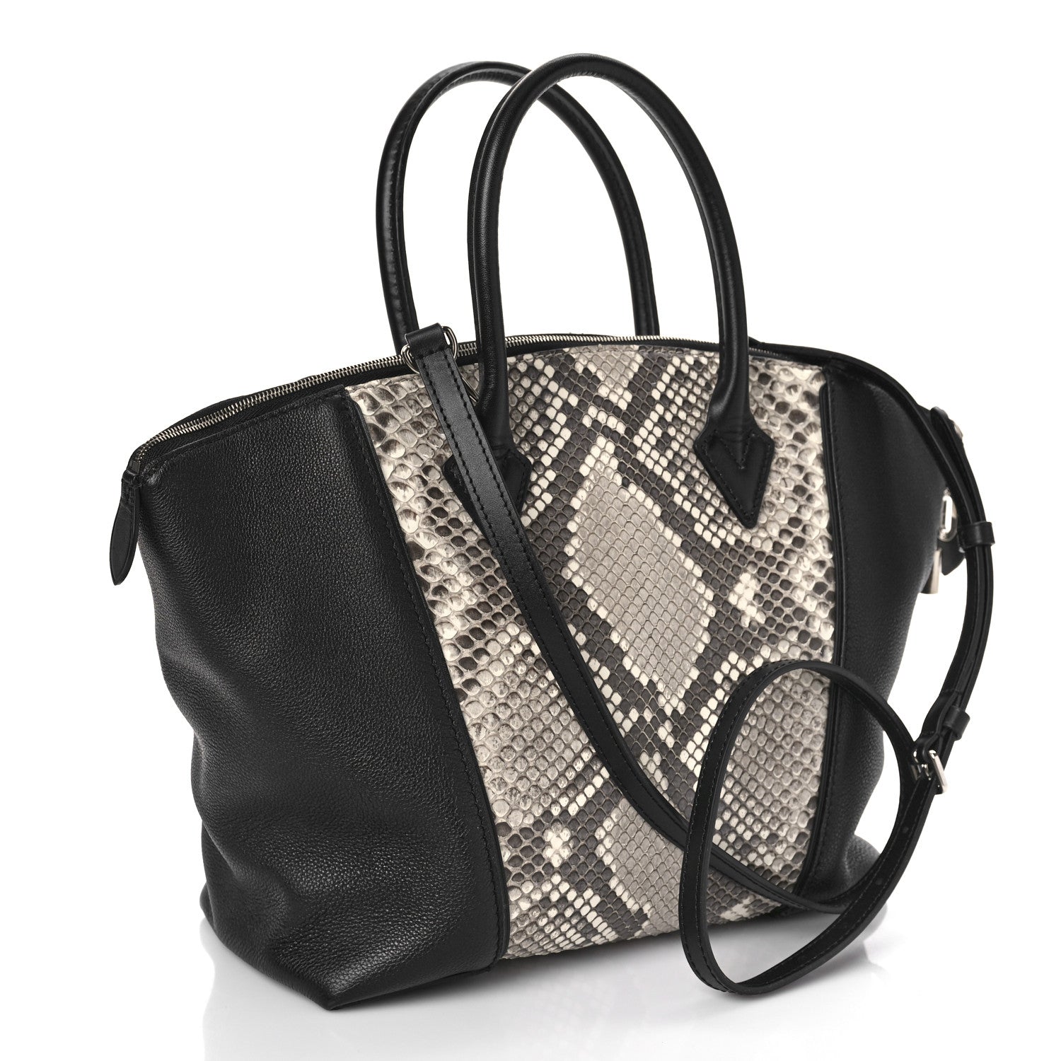 Louis Vuitton Snakeskin Taurillon Soft Lockit PM Black 3 of 8