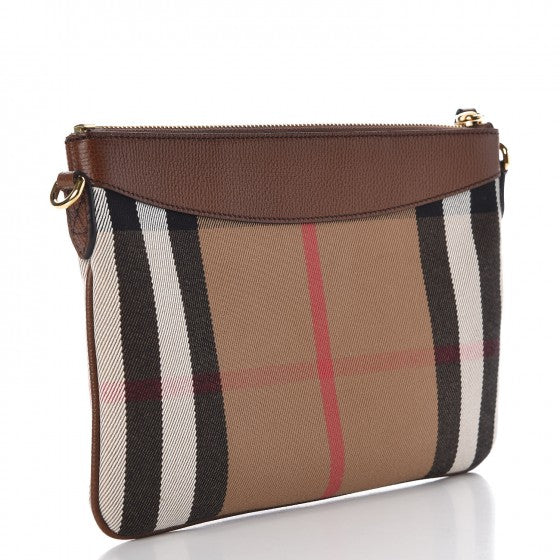 House Check Derby Peyton Crossbody Clutch Bag Tan