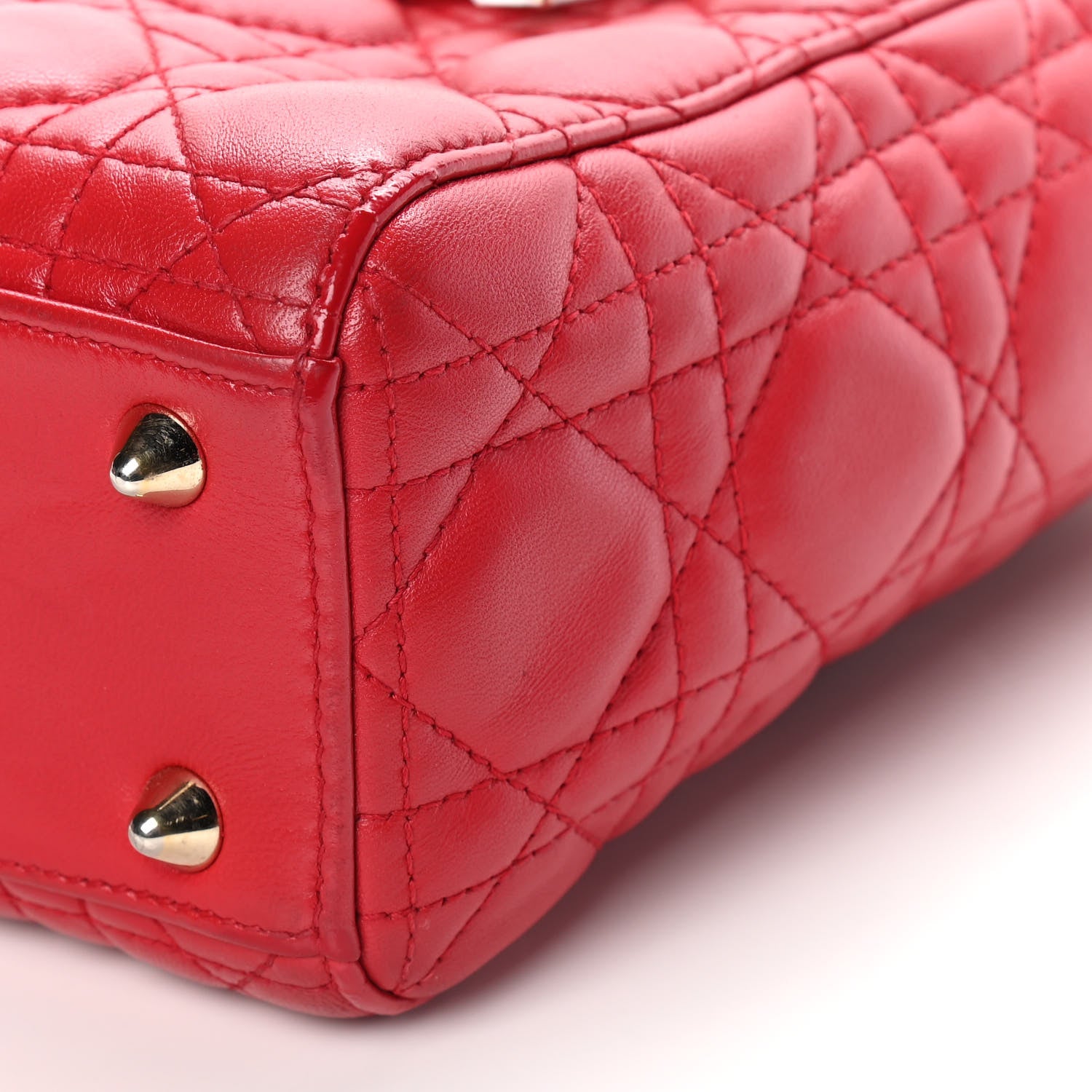 Christian Dior Lambskin Cannage Small Lucky Badges My Lady Dior Red 7 of 10