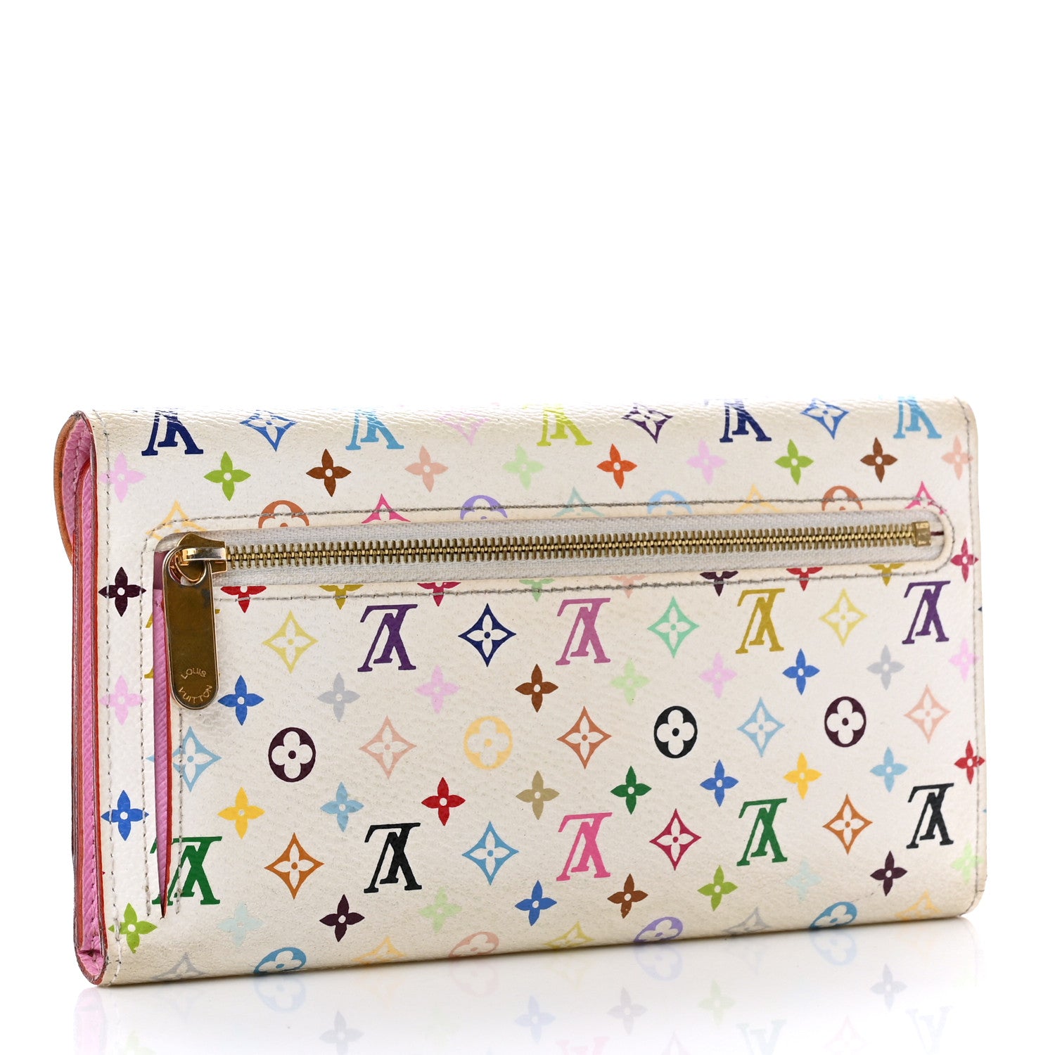 Louis Vuitton Monogram Multicolor Eugenie Wallet White Litchi 3 of 9