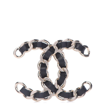 Chanel Lambskin Chain CC Brooch Black Gold 1 of 5