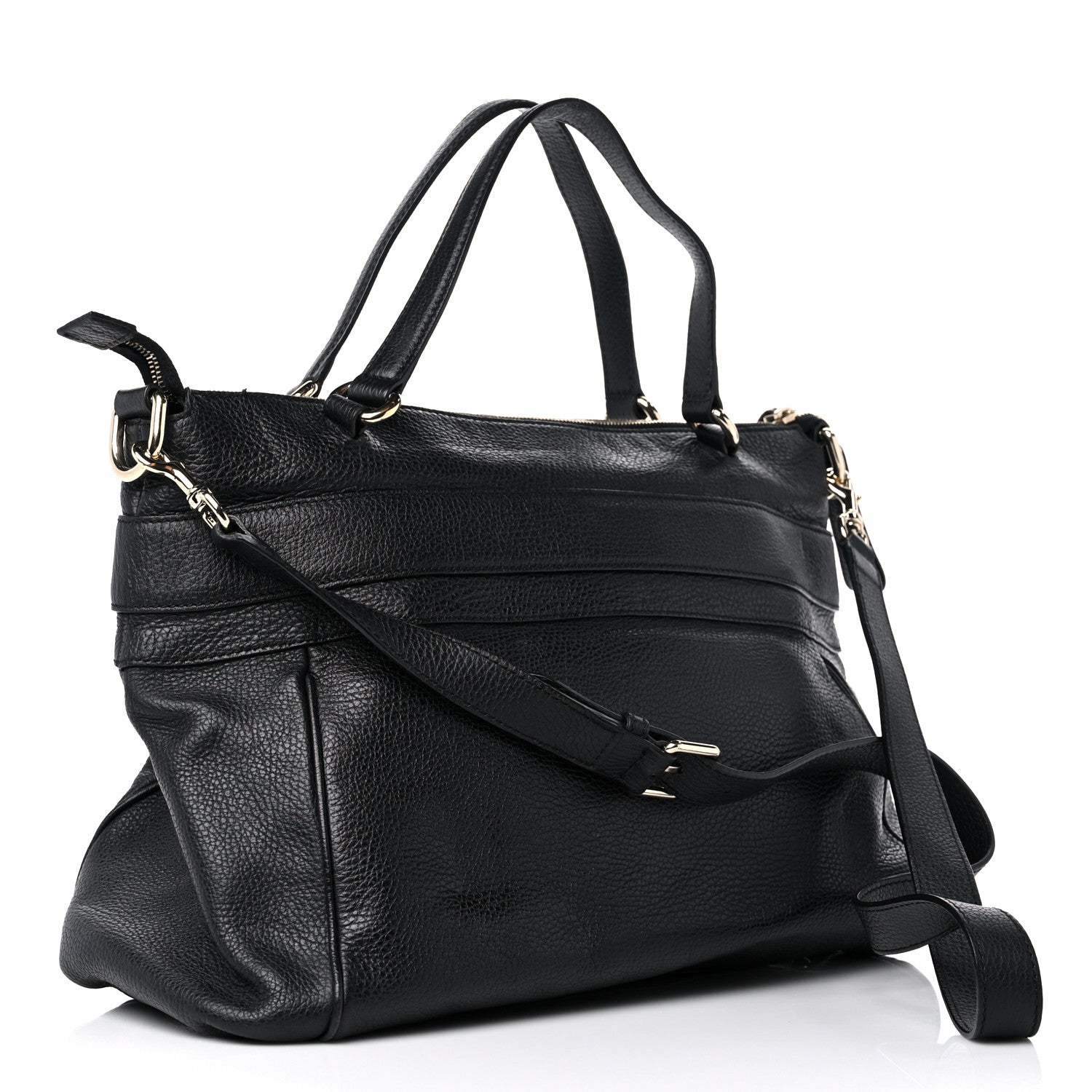Gucci Pebbled Calfskin Broadway Tote Black 3 of 14