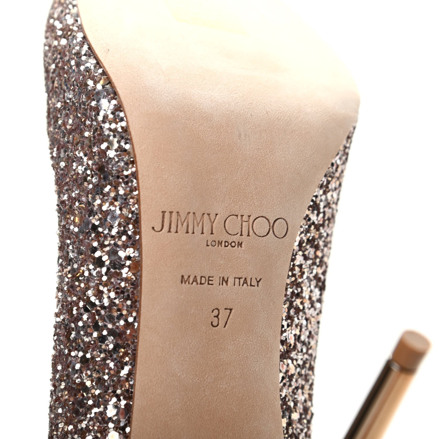 Jimmy Choo Glitter Esme 100 Pumps 37 Nude 7 of 8