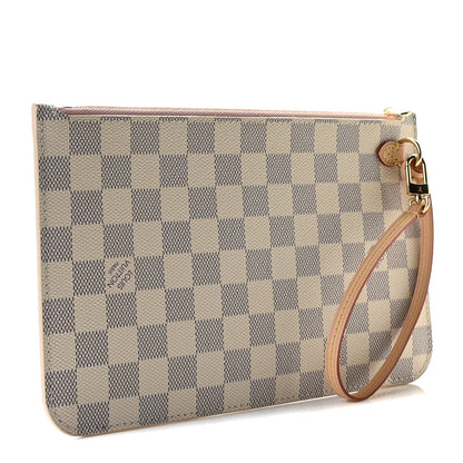 Louis Vuitton Damier Azur Neverfull MM GM Pochette Rose Ballerine 2 of 8