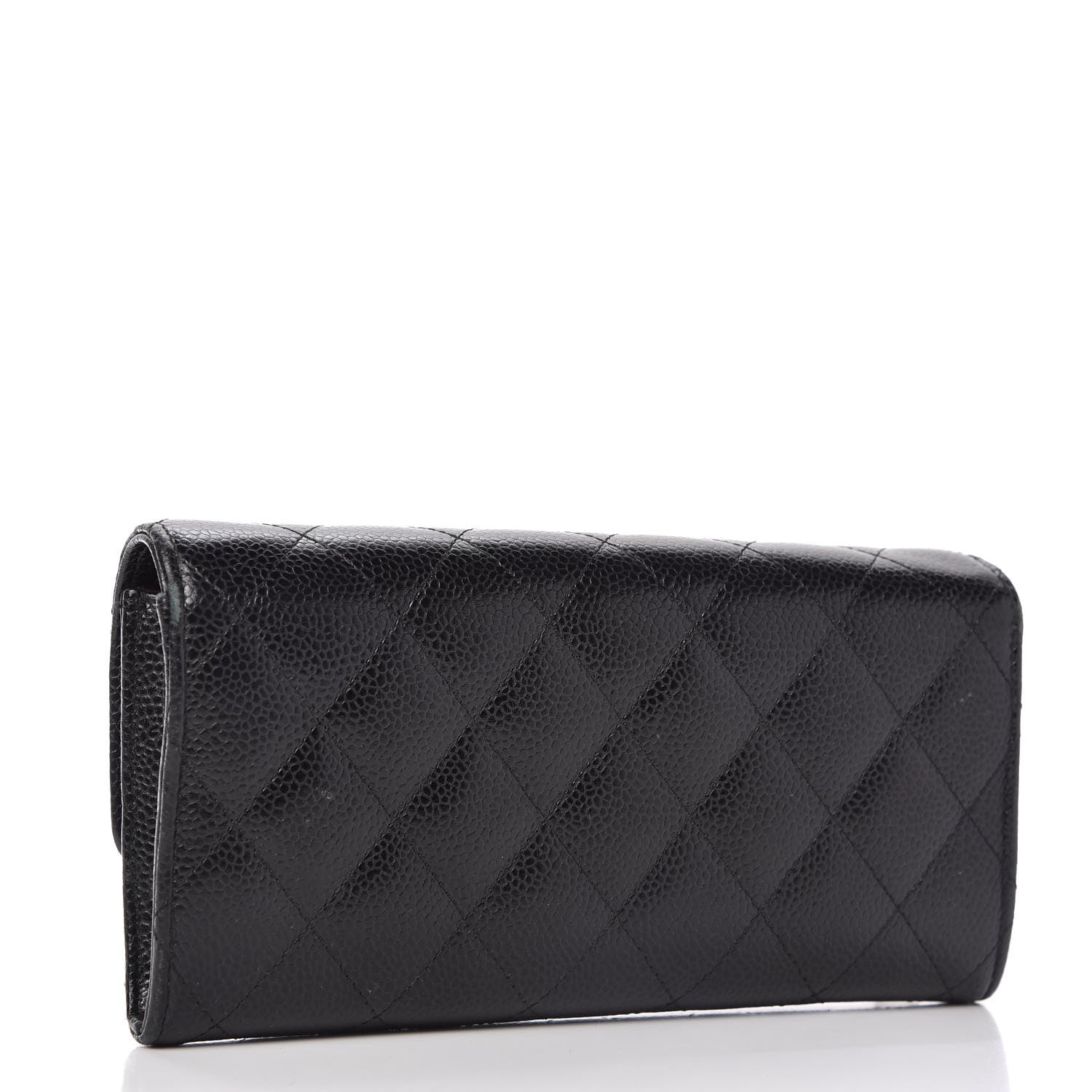 Chanel Caviar Quilted Large Gusset Flap Wallet Black 3 of 11