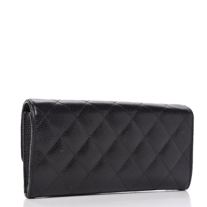 Chanel Caviar Quilted Large Gusset Flap Wallet Black 3 of 11