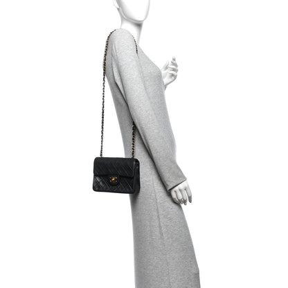 Chanel Lambskin Quilted Mini Square Flap Bag Black 2 of 11