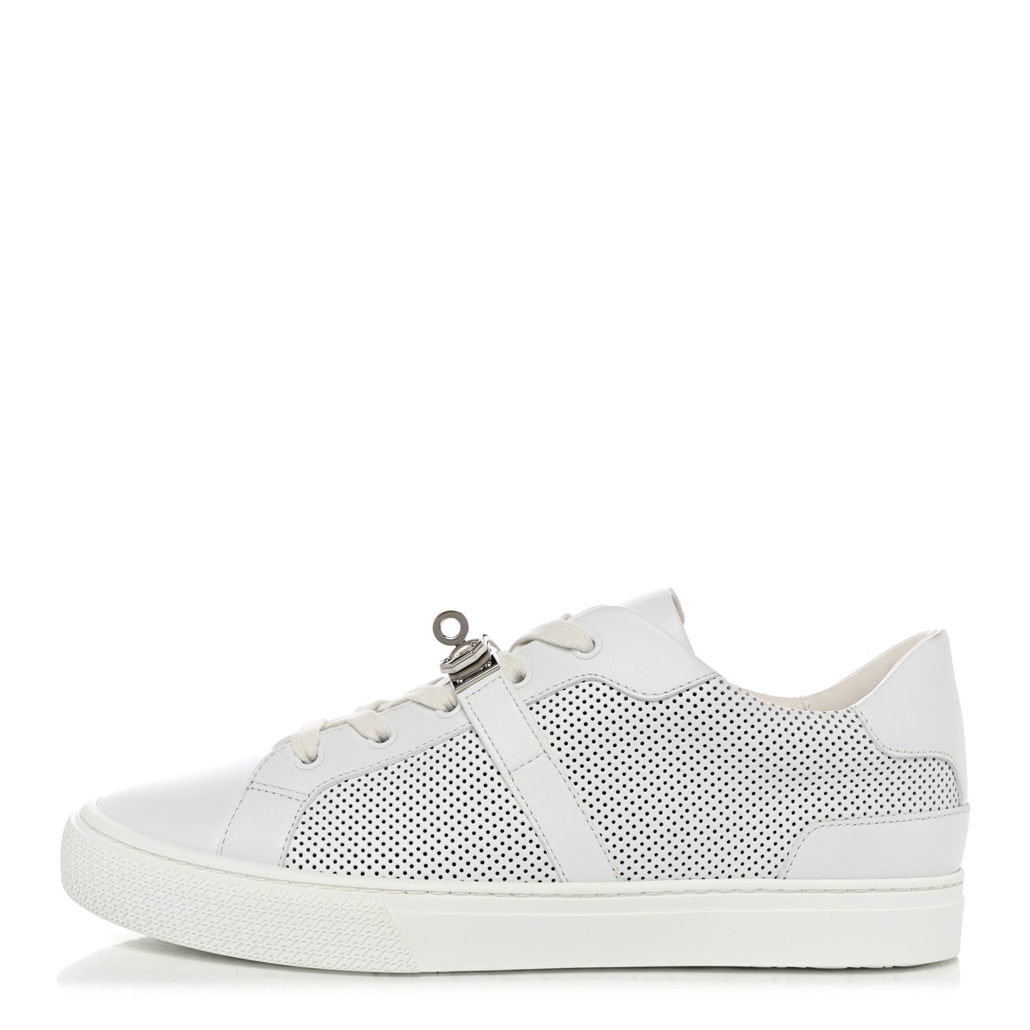 Calfskin Perforated Day Sneakers 41.5 White