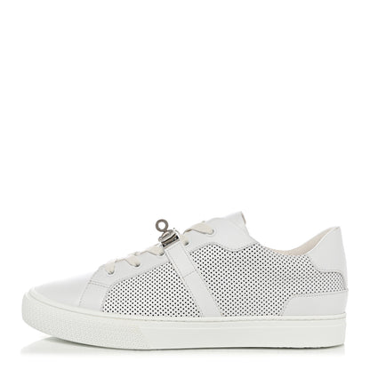 Hermes Calfskin Perforated Day Sneakers 41.5 White 1 of 9