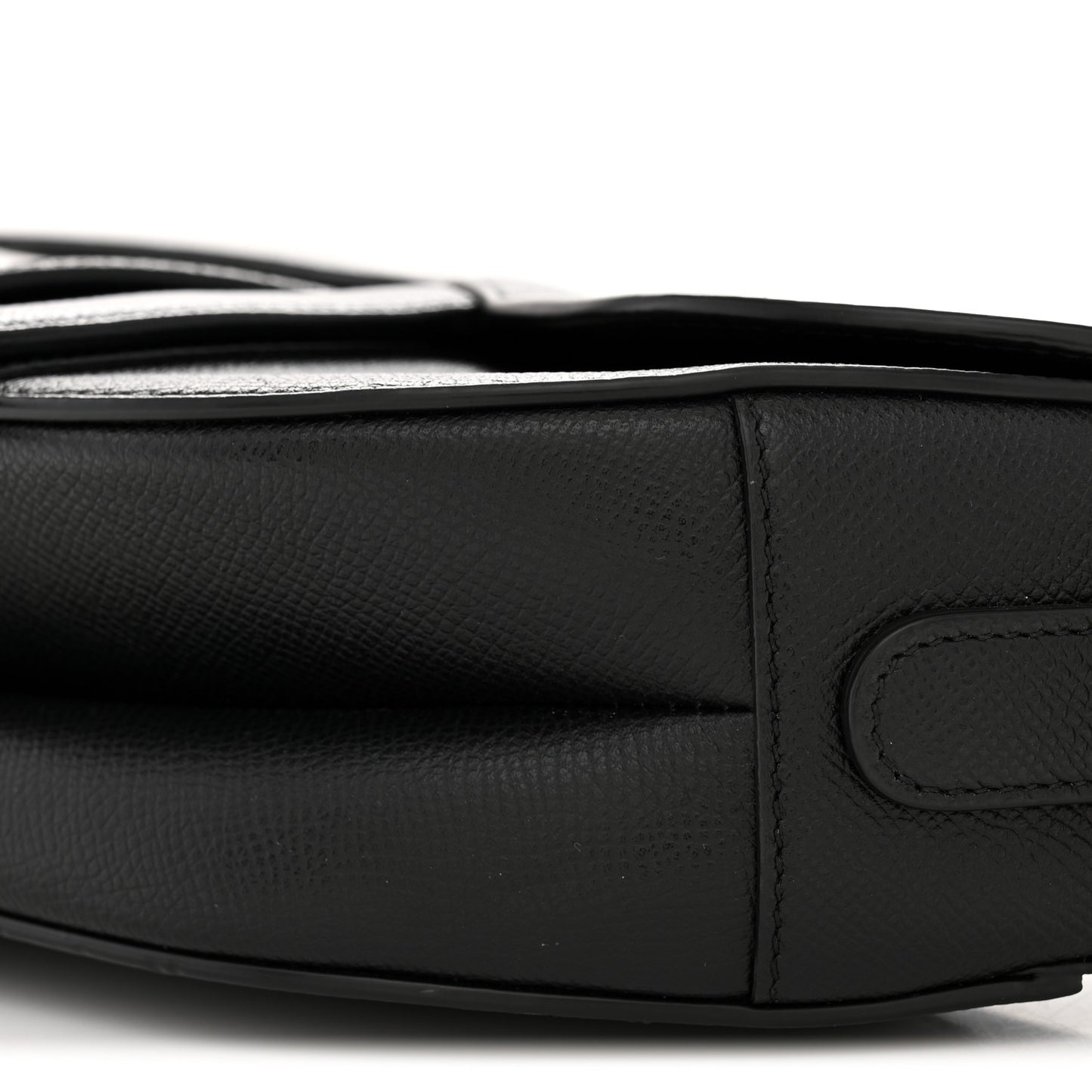 Grained Calfskin Saddle Bag Black