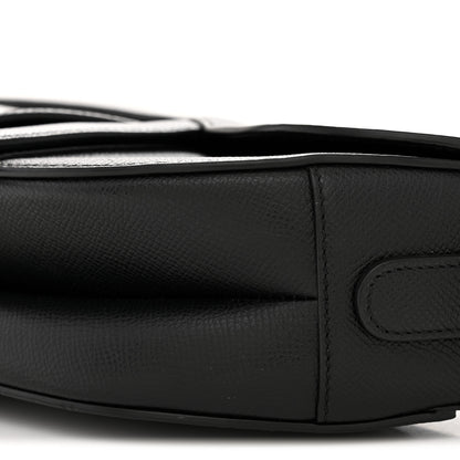 Christian Dior Grained Calfskin Saddle Bag Black 10 of 11