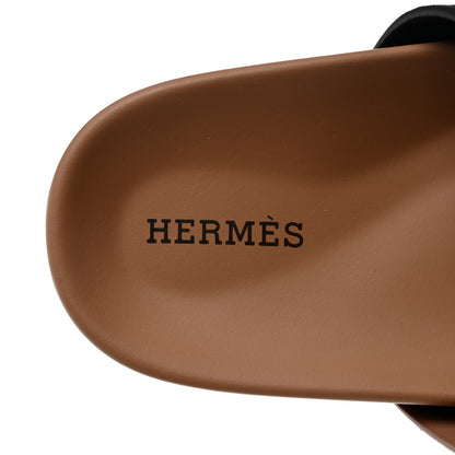 Hermes Suede Goatskin Womens Chypre Sandals 36 Rose Perle Black 7 of 9