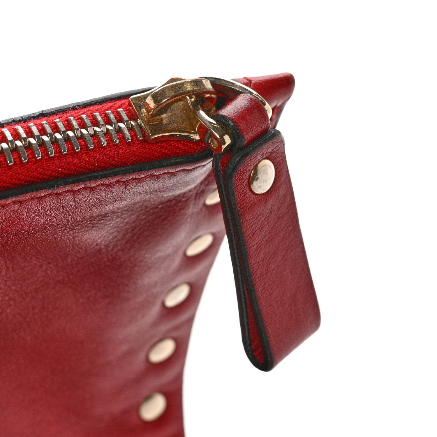 Valentino Garavani Vitello Large Rockstud Zip Pouch Red 10 of 11