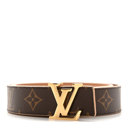 Louis Vuitton Monogram Calfskin 30mm LV Initiales Reversible Belt 80 32 Arizona 1 of 6