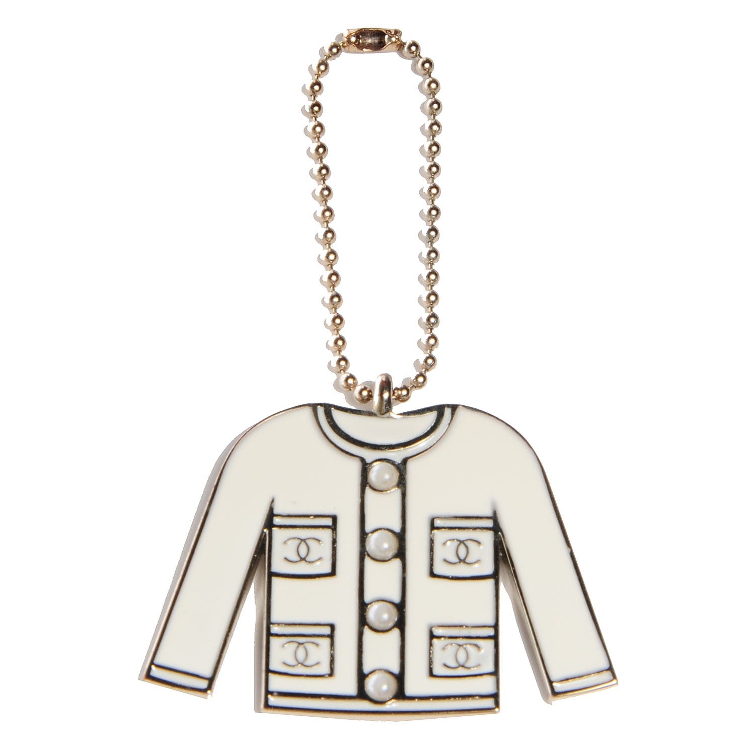 Chanel Pearl Enamel Blazer Jacket Charm 1 of 3
