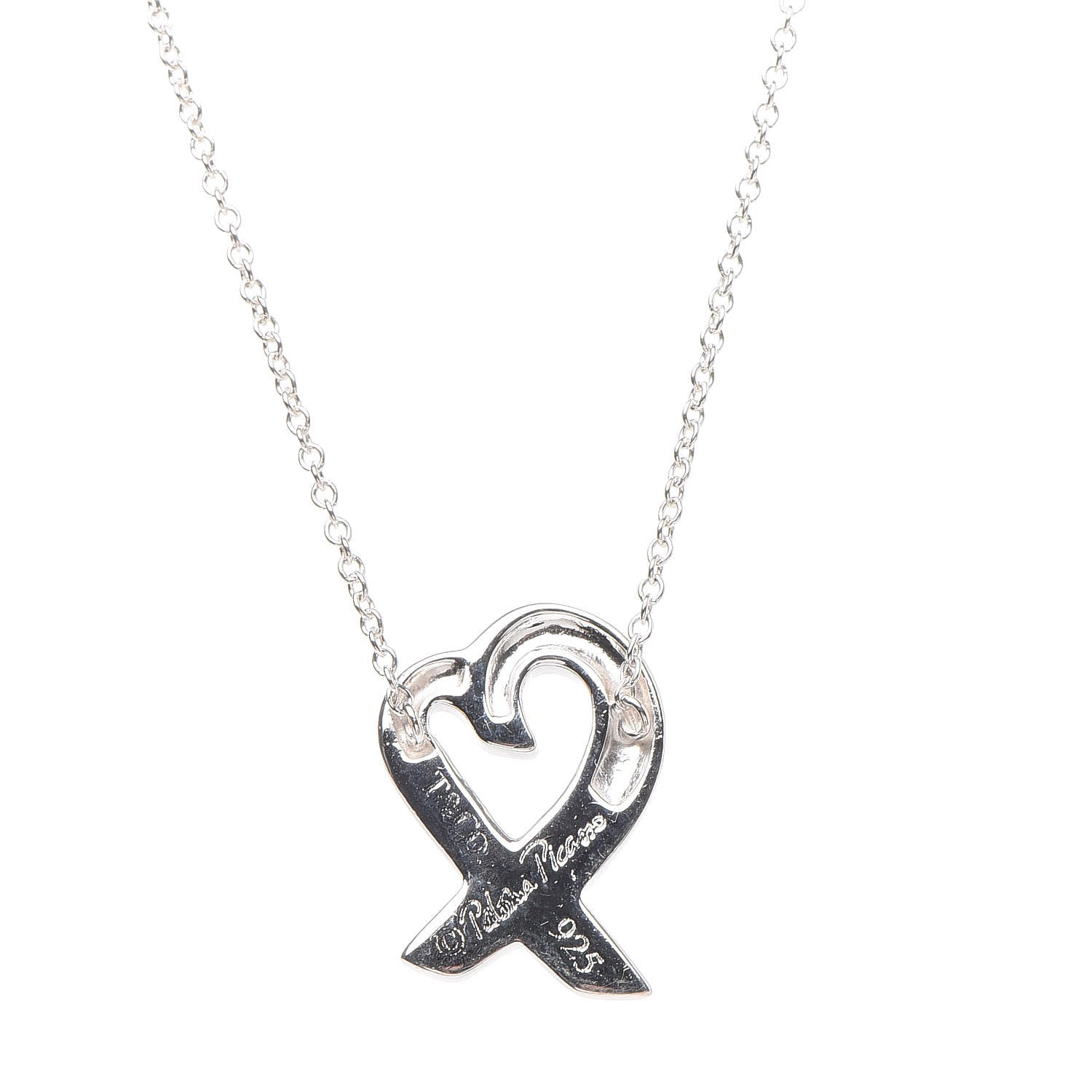 Tiffany Sterling Silver Small Paloma Picasso Loving Heart Pendant Necklace 5 of 7