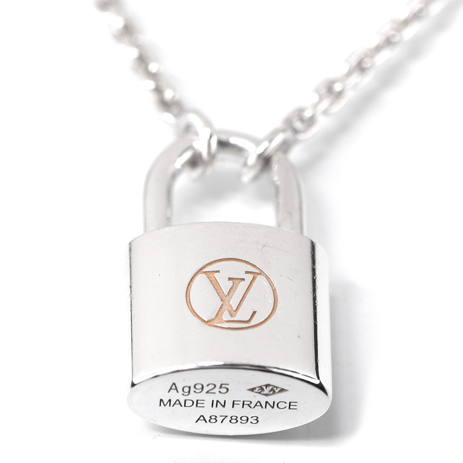 Louis Vuitton Sterling Silver Lockit Necklace 5 of 6
