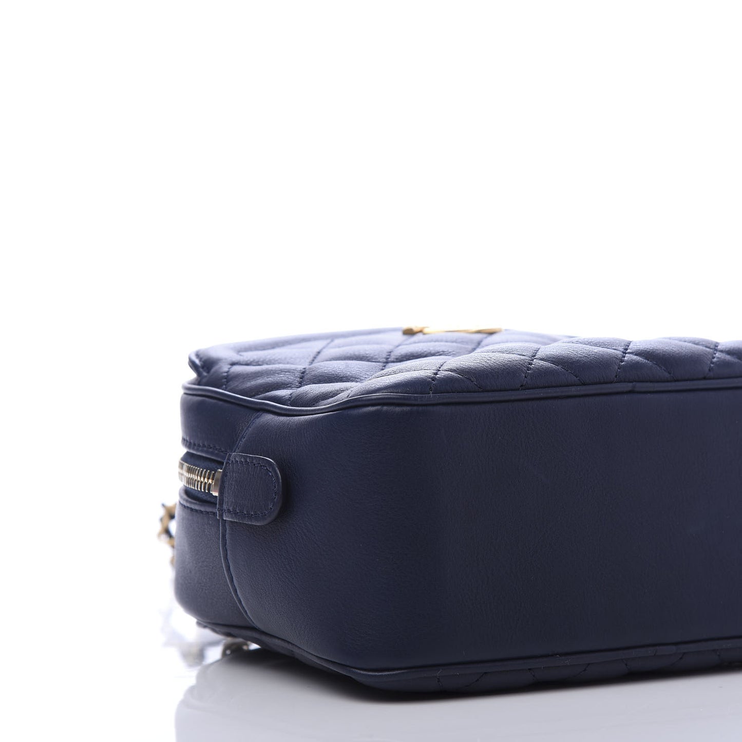 Calfskin Quilted CC Small Vanity Case Navy