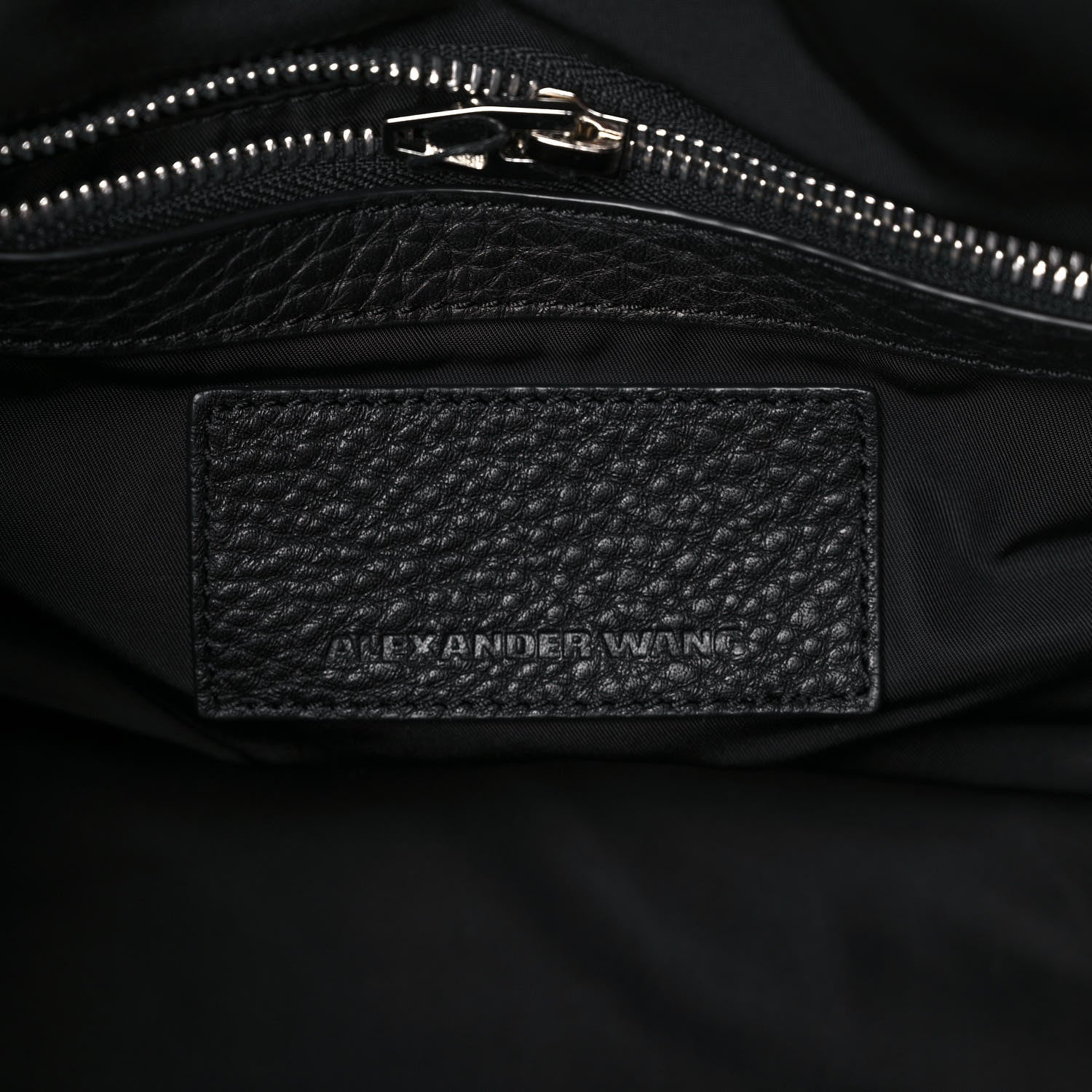Alexander Wang Pebbled Lambskin Woven Rocco Black Silver Hardware 5 of 9