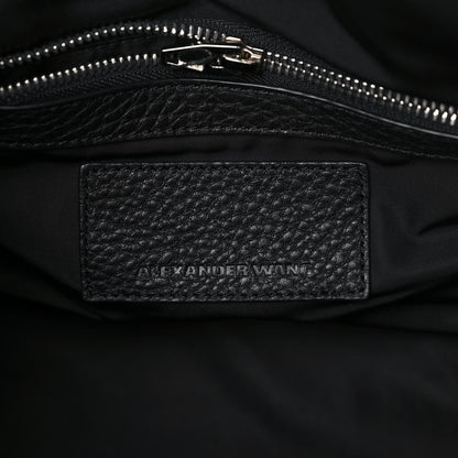 Alexander Wang Pebbled Lambskin Woven Rocco Black Silver Hardware 5 of 9
