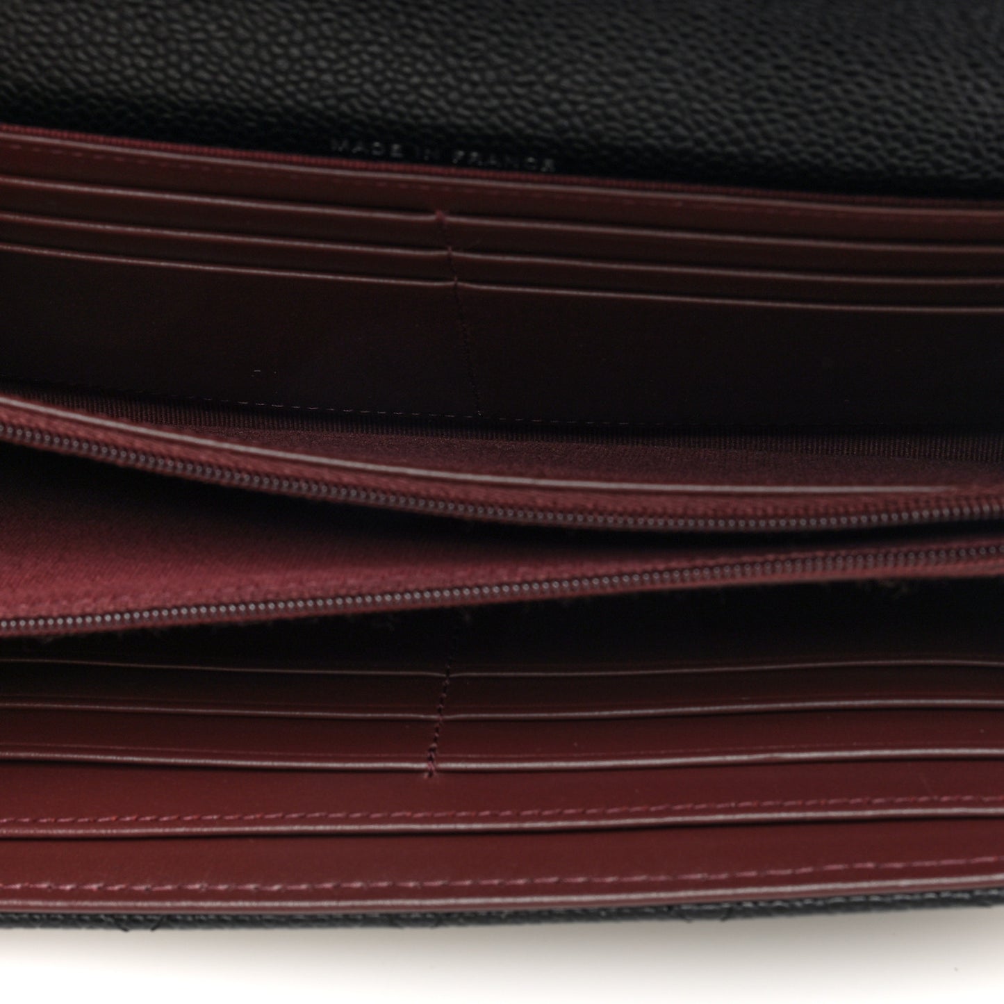 Caviar Quilted Large Gusset Flap Wallet Black