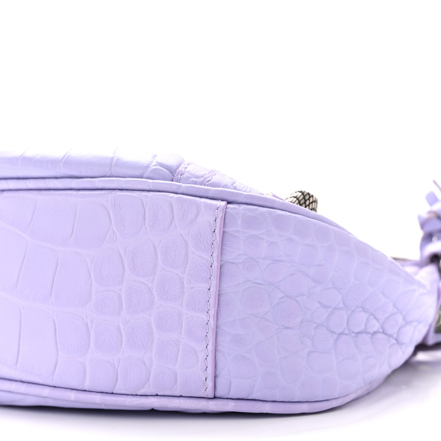 Balenciaga Extra Supple Calfskin Crocodile Embossed Le Cagole Shoulder Bag XS Lilac 11 of 11