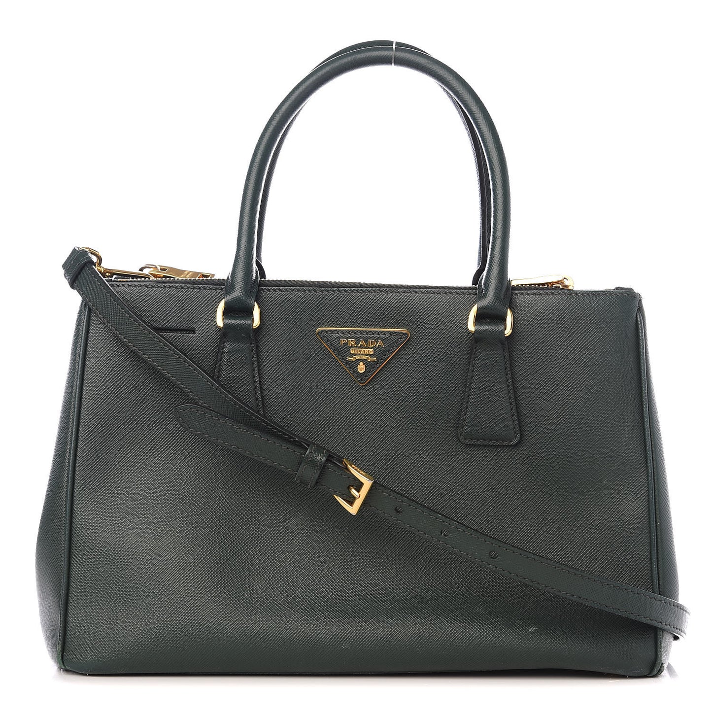 Saffiano Medium Galleria Double Zip Tote Smeraldo