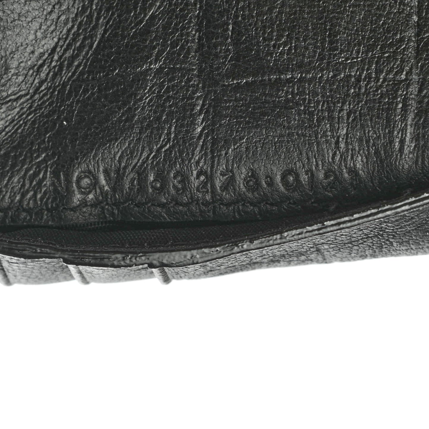 Calfskin Crocodile Embossed Monogram Bifold Wallet Black