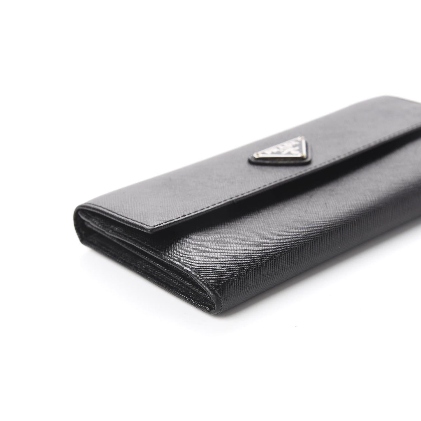 Saffiano Continental Flap Wallet Black