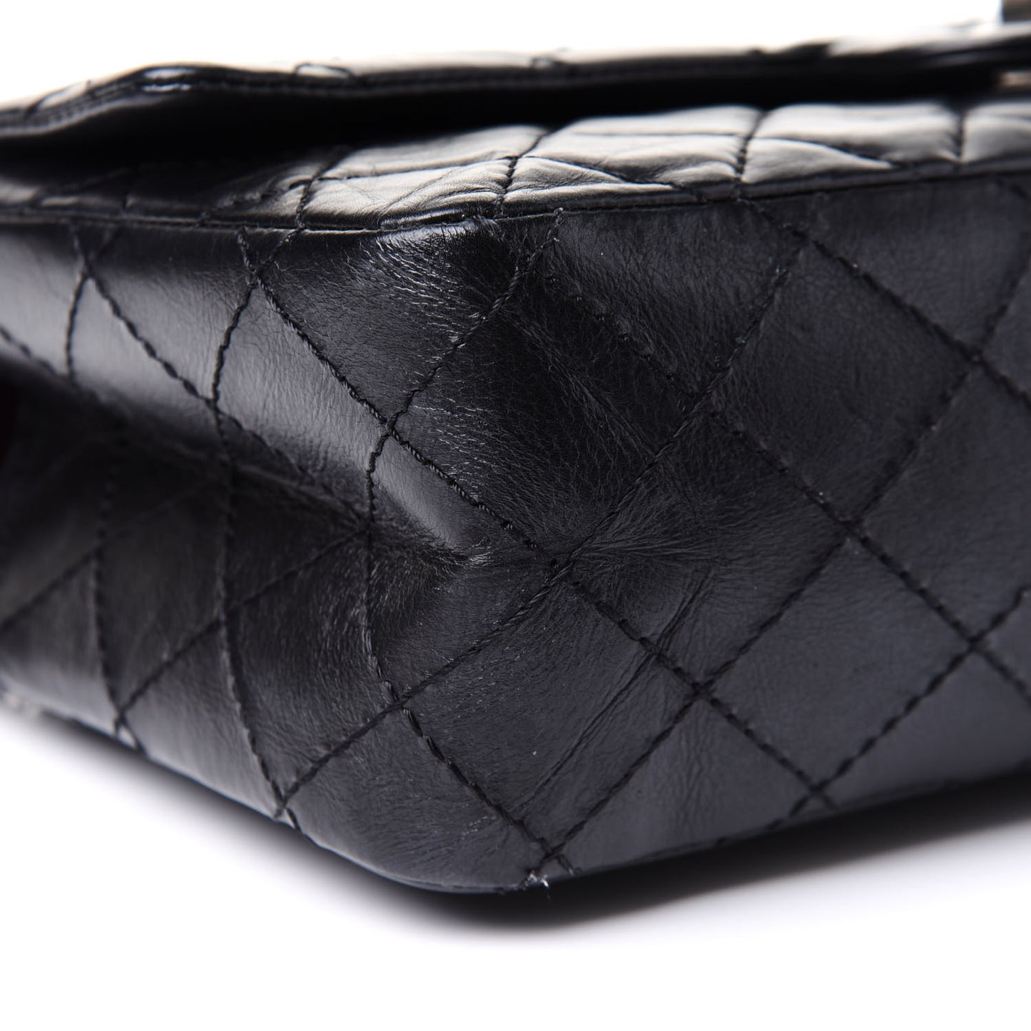 Aged Calfskin Quilted 2.55 Reissue 226 Flap Black