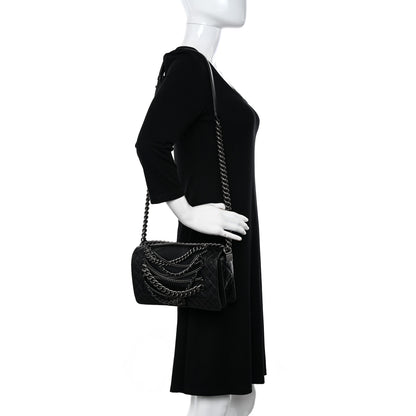 Chanel Calfskin Enchained Medium Boy Flap Black 2 of 10