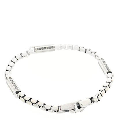David Yurman Sterling Silver Black Diamond Streamline Box Chain Bracelet 2 of 3