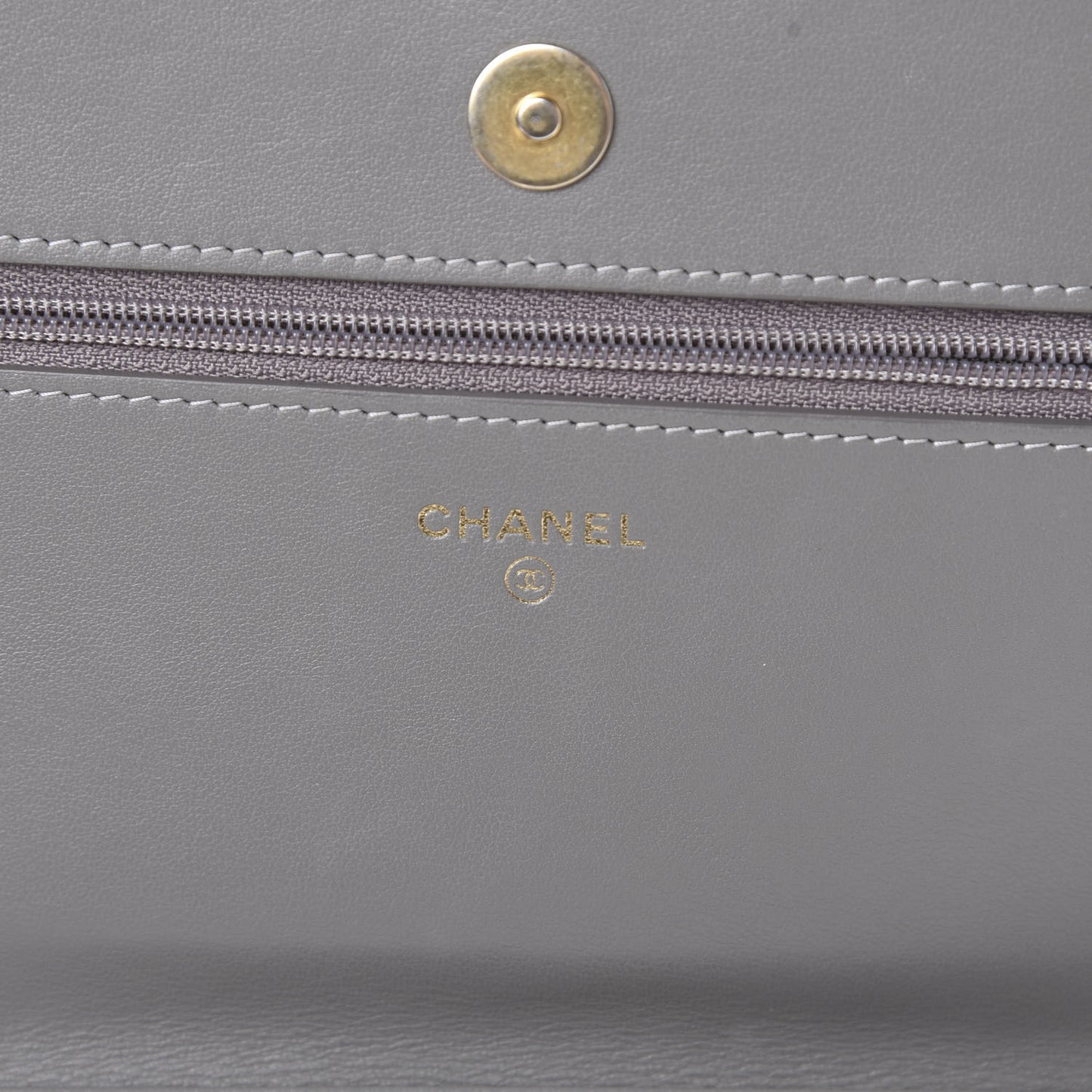 Caviar Quilted Boy Wallet On Chain WOC Grey