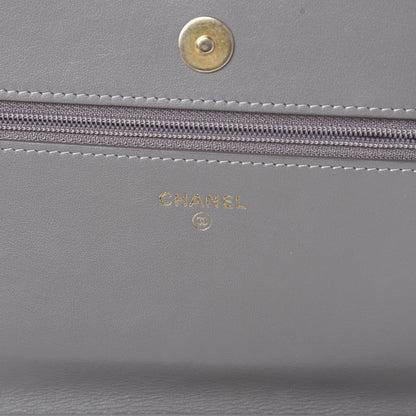 Chanel Caviar Quilted Boy Wallet On Chain WOC Grey 5 of 16