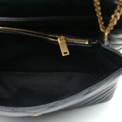 Saint Laurent Calfskin Y Quilted Monogram Medium Loulou Chain Satchel Black 7 of 17