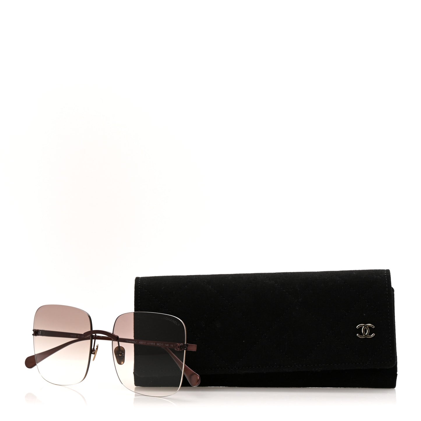 Titanium Rimless Square Sunglasses 4287-T Bronze