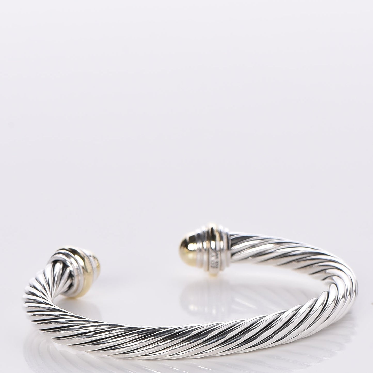 Sterling Silver 14K Yellow Gold 7mm Cable Classics Bracelet