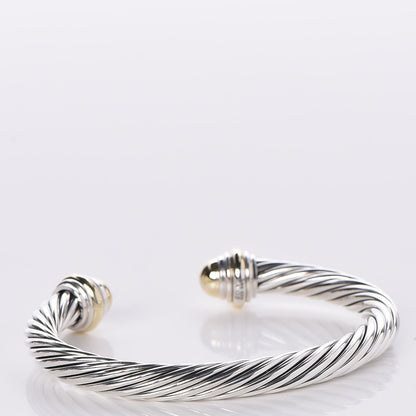 David Yurman Sterling Silver 14K Yellow Gold 7mm Cable Classics Bracelet 3 of 4