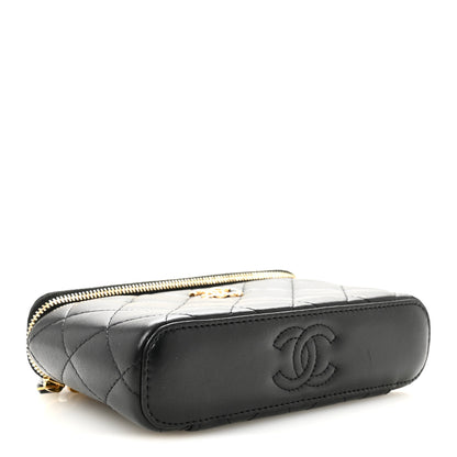Chanel Lambskin Quilted Resin Vanity Case With Chain Black 4 of 10