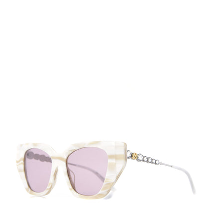 Gucci Crystal Embellished Cat Eye GG0641S Sunglasses White 1 of 7