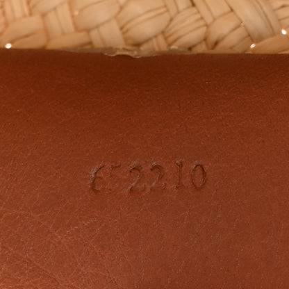 Loewe Calfskin Raffia Paulas Ibiza Mini Anagram Basket Tote Bag Natural Tan 7 of 10