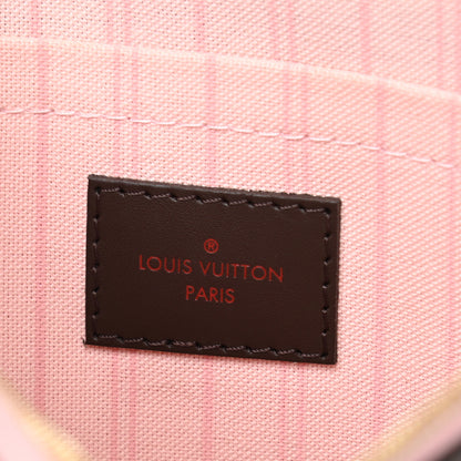Louis Vuitton Damier Ebene Neverfull MM GM Pochette Rose Ballerine 6 of 10