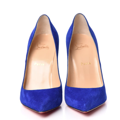 Christian Louboutin Veau Velours Pigalle Follies 100 Pumps 39.5 Azulejo 2 of 10